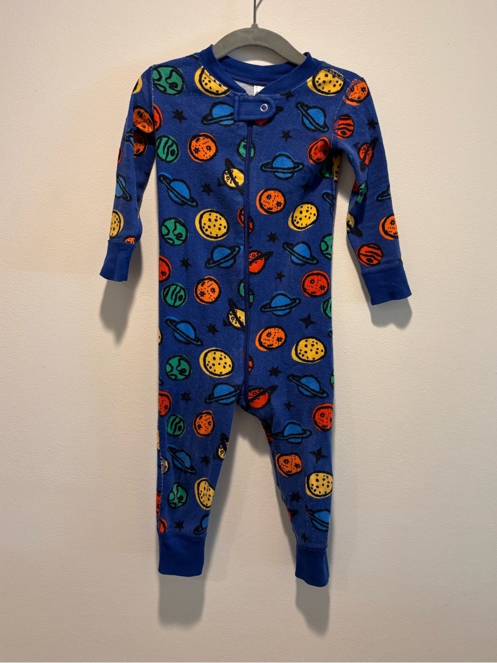Hanna Andersson Blue Planet Print Cotton Pajamas